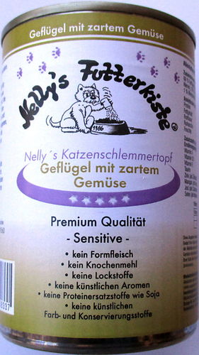 Nelly`s Katzenschlemmertopf Geflügel mit zartem Gemüse, 400g für Tierheim Karlsruhe